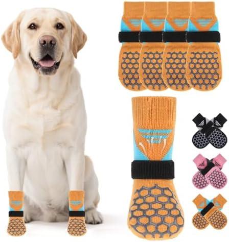 KOOLTAIL Dog Socks Shoes for Hot Pavement, Breathable & Warm Winter Dog Booties to Prevent Licking Paws for Small Medium Large Senior Dogs,Non Slip Grippy Pet Boots & Paw Protectors for Hardwood Floor, XL