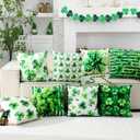 8 Pcs 18x18 Inch St. Patrick Pillow Covers St. Patrick Decor Throw Pillow Covers Set of 8 Green Irish Shamrock Decorative Couch Cushion Pillowcase Room Bedroom Sofa Holiday Decor