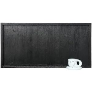 Gurfuy 40"x20" Extra Large Long Rectangle Ottoman Table Tray - Black Rustic Wooden Serving Tray for Farmhouse Decorative Oversized Coffee Table Trays Living Room Kitchen Counter Breakfast