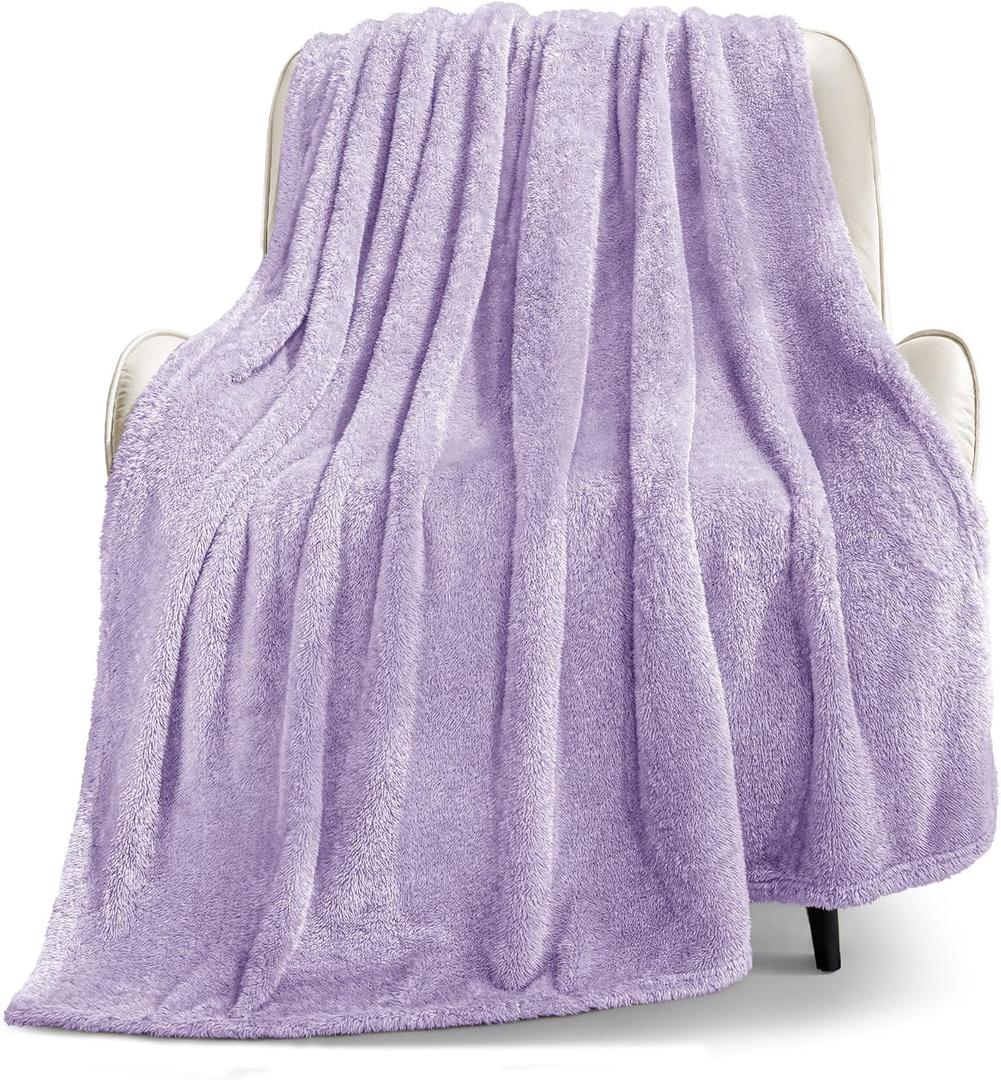 Whale Flotilla Extra Large Lilac Throw Blanket for Couch, Decorative Soft Warm Fleece Bed Blankets, Plush Fluffy Thick Sofa Throws for All Season, 50x70 Inch
