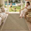 COSY HOMEER Door Mat Non-Slip Entryway Rugs Dirt Trapper, 36"x60", Beige