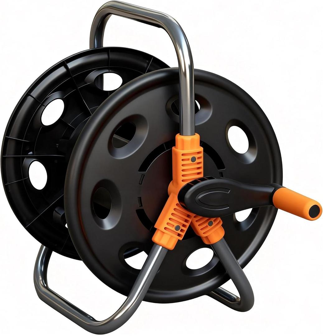Garden Water Hose Reel Cart, Holds up to 50-80 Feet of 5/8-Inch Hose, Portable Hose Holder for Convenient Hose Storage and Watering