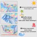 UMELOK Baby Girls One Piece Swimsuit Infant Bathing Suit Long Sleeve Rash Guard Swimwear with UPF 50+ Sun Protection, Size 4T