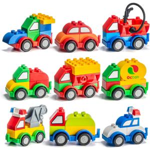 PREXTEX Building Toys for Toddlers - 60-Piece Building Blocks for Toddlers to Build Cars and Trucks - Easy-Grip, Child-Safe Design for 3 up - Creative STEM Learning and Fine Motor Skill Development