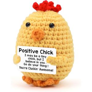 Positive Animal Crochet Dolls Cute Decor Gift for Women Graduation Gift Handmade Emotional Inspirational