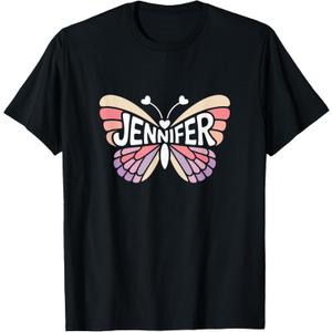 Jennifer Butterfly - Personalized Cute Name Word Art T-Shirt