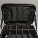 Relavel Makeup Case Large Makeup Bag Professional Train Case 16.5 inches Travel Cosmetic Organizer Brush Holder Waterproof Makeup Artist Storage Box, 3 Layer Large Capacity, with Adjustable Strap (Black)