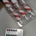 6 Pcs Christmas Flameless Taper Candles with Remote and Timer, 10 Inch Glitter Candy Cane Candles Battery Operated Christmas Candlesticks with LED Flickering Flame for Xmas Candy Cane Decor
