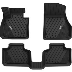 3W BMW X2 Floor Mats Fit for 2018-2023 & BMW X1 Floor Liner Fit for 2016-2022 Custom Fit All Weather TPE Floor Liner for X2 28i M35i 1st & 2nd Row Full Set, Black
