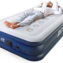 Active Era 20" Twin Air Mattress with Built-in Pump & Raised Pillow - Heavy Duty Puncture Resistant, Waterproof Blow Up Bed