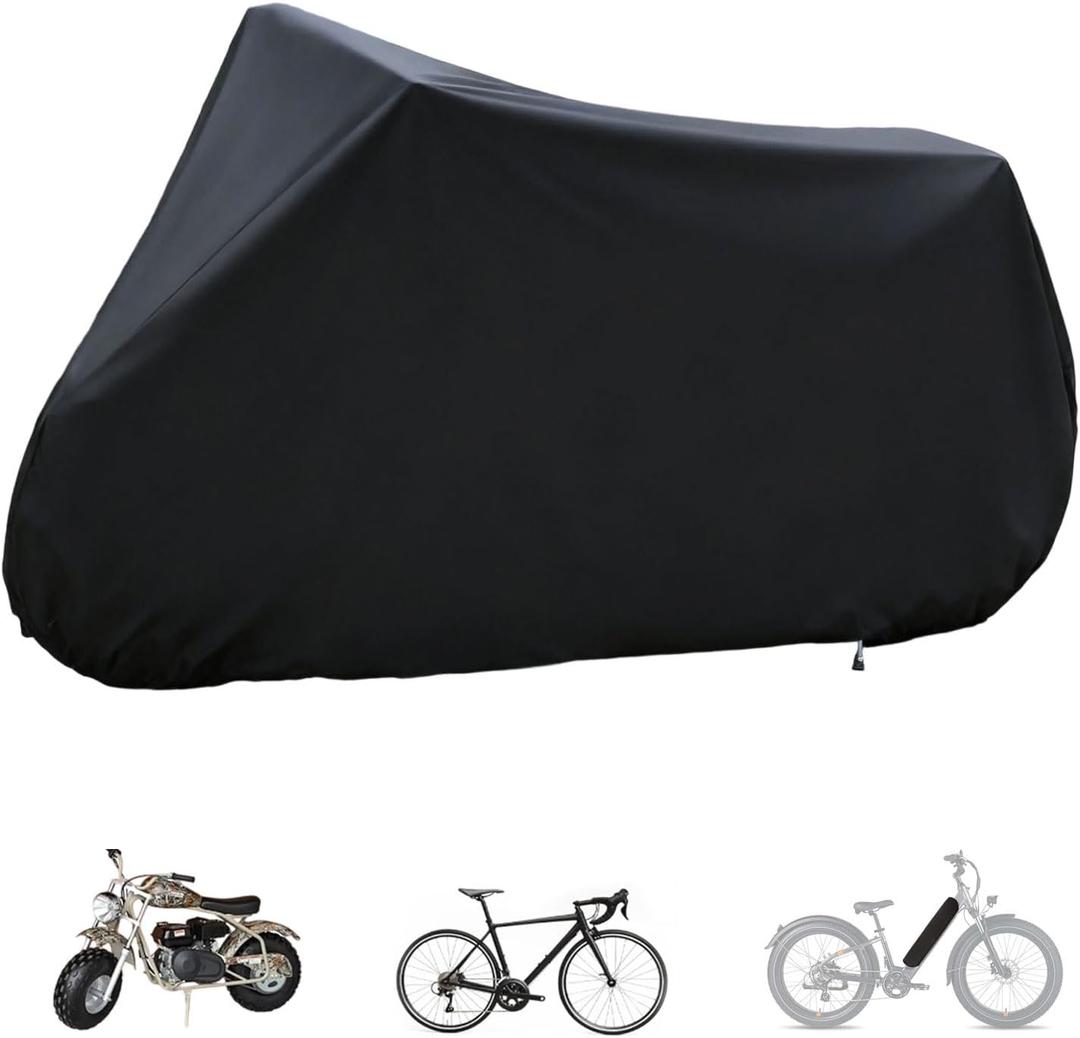Waterproof Bike Cover for 2 or 3 Bikes Outdoor Storage, 2XL Bicycle Transportation or Travel Covers– Rain/Snow/Dust Resistant Cover for Mountain, Ebike or Motorcycle