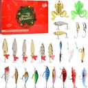 Advent Calendar Fishing Christmas Countdown, 24 Days of Lures and Tackle, Christmas Countdown Gift Blind Box for Father Grandpa Brother