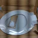 Mayfair Padded Toilet Seat with Chrome Hinges, Soft Vinyl over Wood Core Seat, Made in USA, Elongated, White