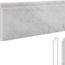 Carrara White Marble Baseboard Trim Molding, 4.5"X12" Polished Wall Base Moulding for Kitchen Bathroom Wall Floor Shower, 4 Pcs