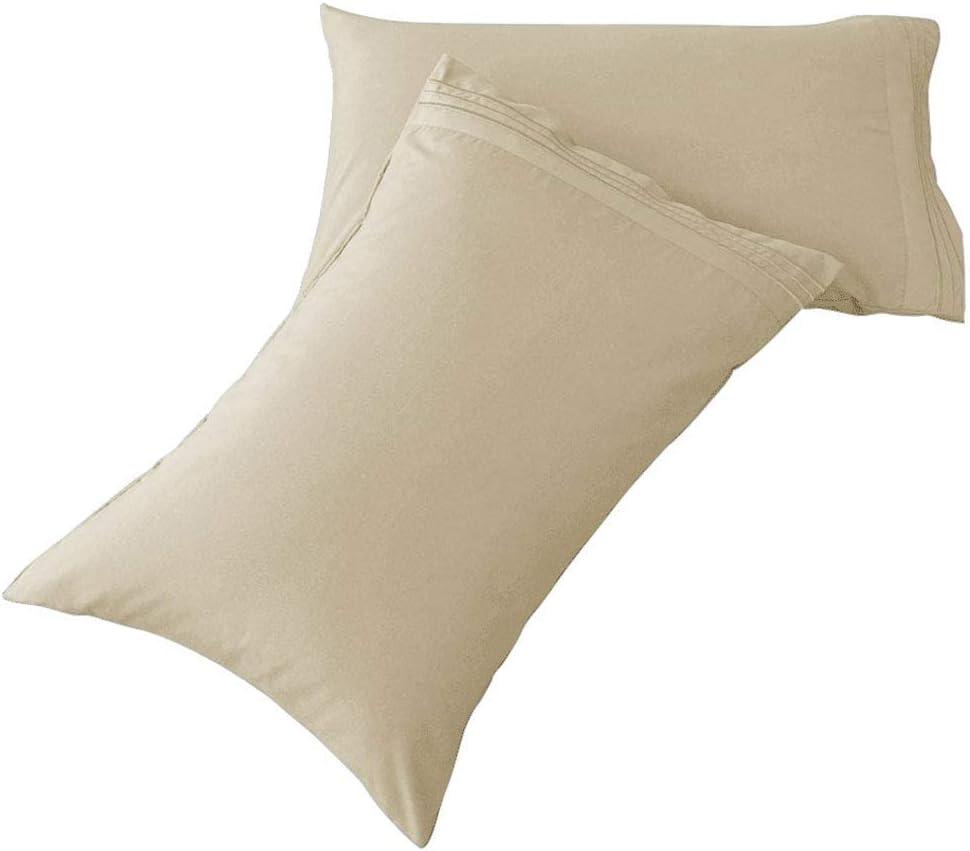 SONORO KATE Luxury Pillowcase Set Brushed Microfiber 1800 Bedding - Wrinkle, (Beige, 2 Pillowcases King)