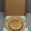 MAONAME Round 13" Gold Charger Plates, Set of 6, Reef Plate Chargers for Dinner Plates, Plastic Table Chargers for Wedding, Thanksgiving, Christmas