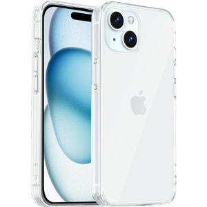 4 x Case for iPhone 15Case Non-Yellowing Full Body Screen Camera Shockproof Phone Bumper Cover, 6.1 Inch Phone Case Anti-Scratch Clear