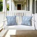 LVTXIII Outdoor Throw Pillows, Decorative Throw Pillows with Inserts, 16"x16" Square Pillows for Bed, Couch, Sofa and Patio Furniture, Set of 2, A Pebble Blue