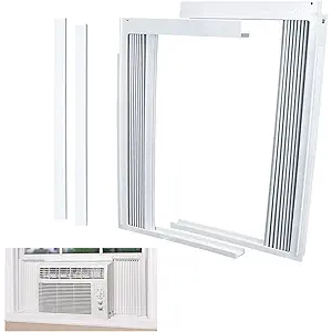 LBG Products Window Air Conditioner Side Panel and Frame Set,AC Accordion Filler Kit,Fits Most 12000BTU Window Air Conditioners,Window AC Side Panels