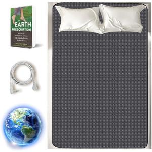 Grounding Mat Sleep Mat Kit, Grounding Mattress Cover Mat Grounding Mat Earth Connected Conductive Carbon Leatherette for Better Sleep, Relieve Pain 54 * 71