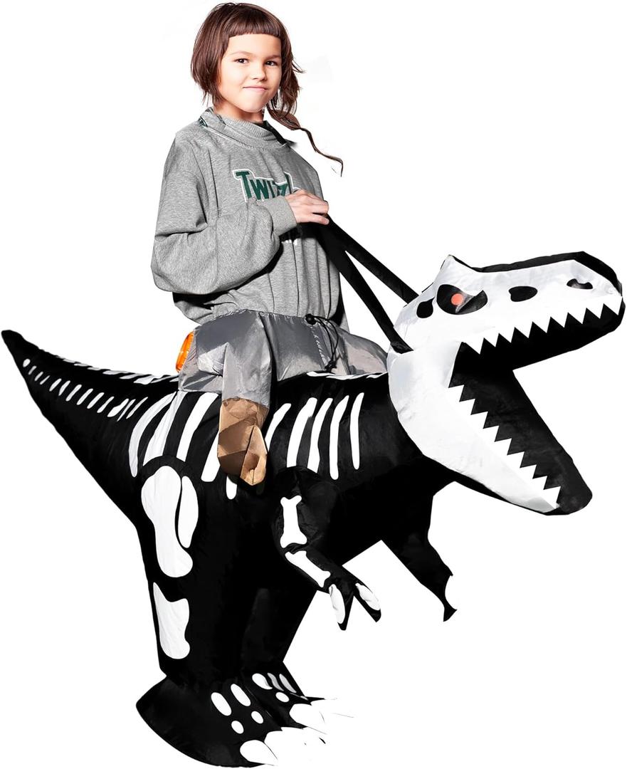 Dazzle Bright Halloween Inflatable Dinosaur Costume, Blow Up Dinosaur Cosplay Costume for Halloween Cosplay Party (Adult)