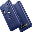 Portable Charger Power Bank with 4 Built in Cables,38800mAh 22.5W External Battery Pack, USB C Fast Charging, Travel Phone Charger for iPhone 17/16/15