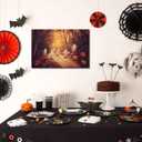 MNFGMH Moody Ghost Canvas Painting Autumn Vintage Wall Art Halloween Decor Spooky Fall Art Ghosts in the Forest Picture Cottage Halloween Decor Canvas Roll 16x24 inch (Color10-Unframed)