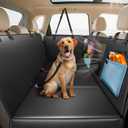 Dog Car Seat Cover for Back Seat 53", Upgraded PU Leather Back Seat Extender with Hard Bottom Holds 400LBS, Waterproof Anti-Scratch, Backseat Cover for Dogs in Car, SUV & Small Truck (Large)