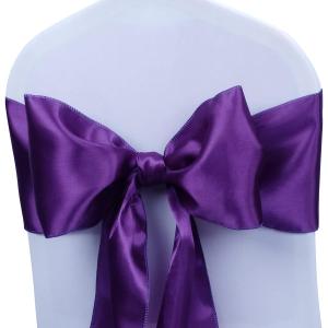 Babenest Satin Chair Sashes Ties Upgraded 10 pcs Chair Ribbons Bows for Wedding Banquet Party Christmas Baby Shower Events Decoration (Purple)
