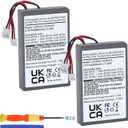 Batmax 2Pcs 2000mAh PS4 Controller Battery for Sony PS4 PlayStation 4 Slim/Pro Dualshock CUH-ZCT1E CUH-ZCT1H CUH-ZCT1U CUH-ZCT2, CUH-ZCT2U LIP1522 KCR141 Gamepad