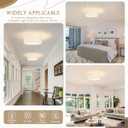 16 Inch Flush Mount Ceiling Light Black Close to Lights Fixture with Fabric Shade 3-Light Drum Modern Lights for Dining Room Bedroom Hallway, Medium