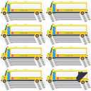 Resurhang 48 Pcs School Bus Dry Erase Magnetic Labels Student Name Tags Magnetic Locker Name Plates Stickers for Classroom Desks School Whiteboards