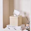 Yellow Marble Tissue Box Cover Retro Square for Bathroom Conutertop,Tissue Box Holder for Bedroom Night Stand,Tabletop,Vanity Desk,Office, Decorative Facil Cube Tissue Box Cover