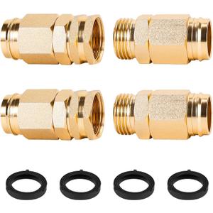 FINEST+ 2 Sets 5/8" Garden Hose Repair Connector Fitting, Aluminum Female and Male Water Hose End Repair Connector Fit 5/8 Inch Garden Hose