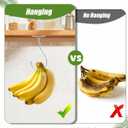 2 x Latoxcaa Self Adhesive Banana Hook Under Cabinet Foldable, 2 Pack Heavy Duty Metal Holder(13lb), Clear Banana Hanger Traceless, Keep Bananas Fresh & Kitchen Space Saving (16cm)