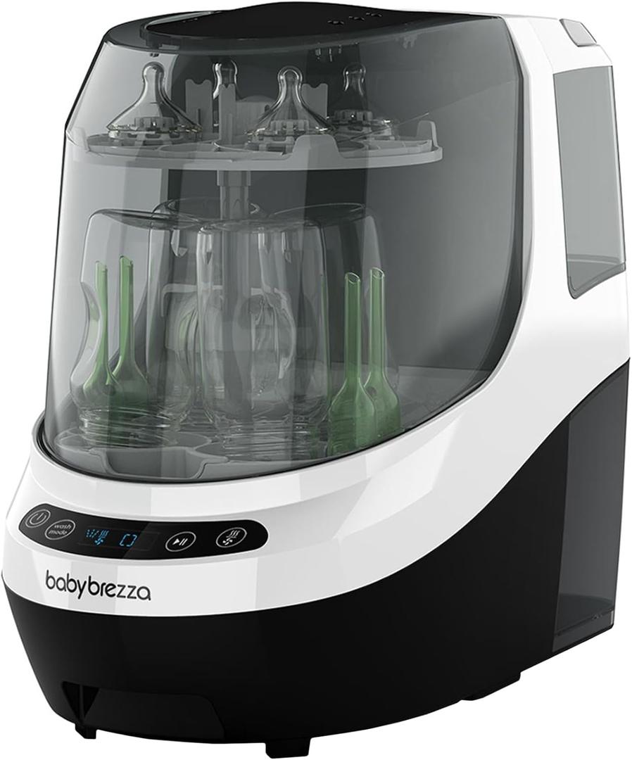 Baby Brezza Bottle Washer Pro 3-in-1 Bottle Cleaner - Wash, Sterilise, Dry - Universal Cleaning for All Bottles: Plastic + Glass + Newborn Nipple + Breast Pump Parts - Filtration