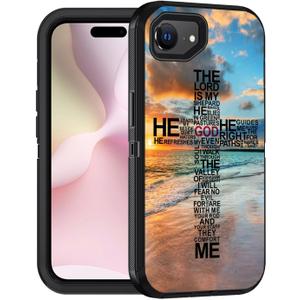 Designed for iPhone 16e Case, Military Grade Heavy Duty 3-Layer Shockproof Full-Body Protective Phone Cover for iPhone 16e 2025 6.1", God Jesus Christian Cross