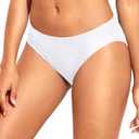 Tempt Me Women Strappy Bikini Bottom Full Coverage Bathing Suit Bottoms Swimsuit Bottom (X-Small, Solid White)