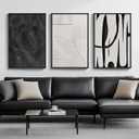 Large Framed Black and White Abstract Wall Art for Living Room, 3 Piece Big Modern Canvas Prints Paintings Artwork for Walls, Minimalist Abstract Art Pictures for Hallway, Office Wall Decor 24x36 In