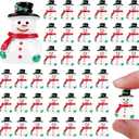 60 Pcs Mini Snowman Figurines Christmas Figurines to Hide Tiny Small Resin Snowman Figures Decorations Micro Landscape Crafts Garden Dollhouse Ornaments for DIY Xmas Home Party Decor
