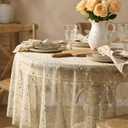 Horaldaily Beige Gold Gauze Tablecloth 60x60 Inch Round
Golden Sequin, Sheer Tulle Cheesecloth, Wedding Baby Shower Ceremony Birthday Decor