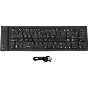 Luqeeg Foldable Silicone Keyboard, 108 Keys Waterproof Full Sealing Bluetooth Keyboard, Mute Typing Foldable Keyboard, Ultra Slim Silent Portable Keyboard for Tablets Without Cable