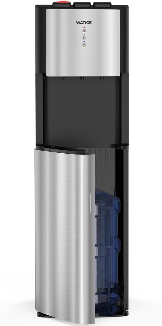 Bottom Loading Water Cooler Dispenser for 3 or 5 Gallon Bottles, Stainless Steel Water Cooler with 3 Temperature Settings - Hot, Cold & Room Water, Ideal Design for Home & Office