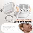 2 x for Airpods Pro 3 Case Clear, Soft TPU Transparent Anti-Yellowing for Apple AirPods Pro 3rd Generation (2025) Case Cover for Men & Women with Keychain, Military-Grade Shockproof, Clear+Stone