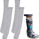 Seematn 2 Pairs Walking Boot Socks for Orthopedic Walker Brace Medical Boot Sock for Women and Men, One Size Fits Most(Gray) (Gray)
