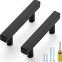 Ravinte Black Cabinet Handles 5 Pack 2-1/2 inch Matte Black Square Cabinet Pulls Kitchen Hardware 4 inch Overall Length Kitchen Drawer Pulls