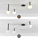 3-Light Black Glass semi Embedded Ceiling Light Suitable for Living Rooms, bedrooms, corridors, Dining Rooms, Dining Rooms, Bubble Ball Ceiling Light 
