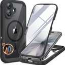 Miracase for iPhone 17 Case 6.3'', Full-Body Bumper Military Drop Protection Outdoor Phone case with Built-in Glass Screen &Camera Control,Easy Installation,No Gap,Compatible with MagSafe,Black