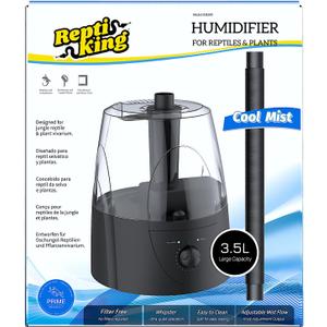 Reptile Fogger, Terrarium Humidifier, Plant Humidifier, Fog Machine Mister for Reptiles and Plants Vivarium, 3.5L Large Capacity, Ideal for Reptiles/ Amphibians/ Grow Room/ Grow Tent Humidifiers