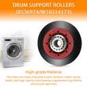 Upgrade 4392067 Dryer Repair Maintenance Kit -Perfect for Whirlpool Cabrio Duet Maytag Bravos XL Kenmore Elite Dryer Parts,with WPW10314173 Drum Roller&661570V Belt&Idler Pulley TOMOON